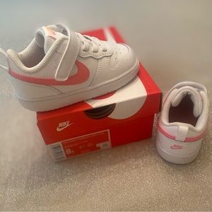 Nike Toddler size 8 pink white court borough low 2 (tdv)